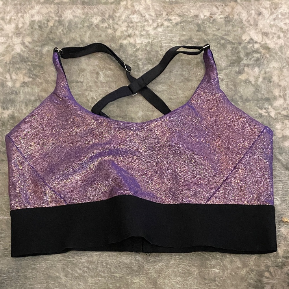 Heroine Sport Shimmering Purple and Black Sports Bra